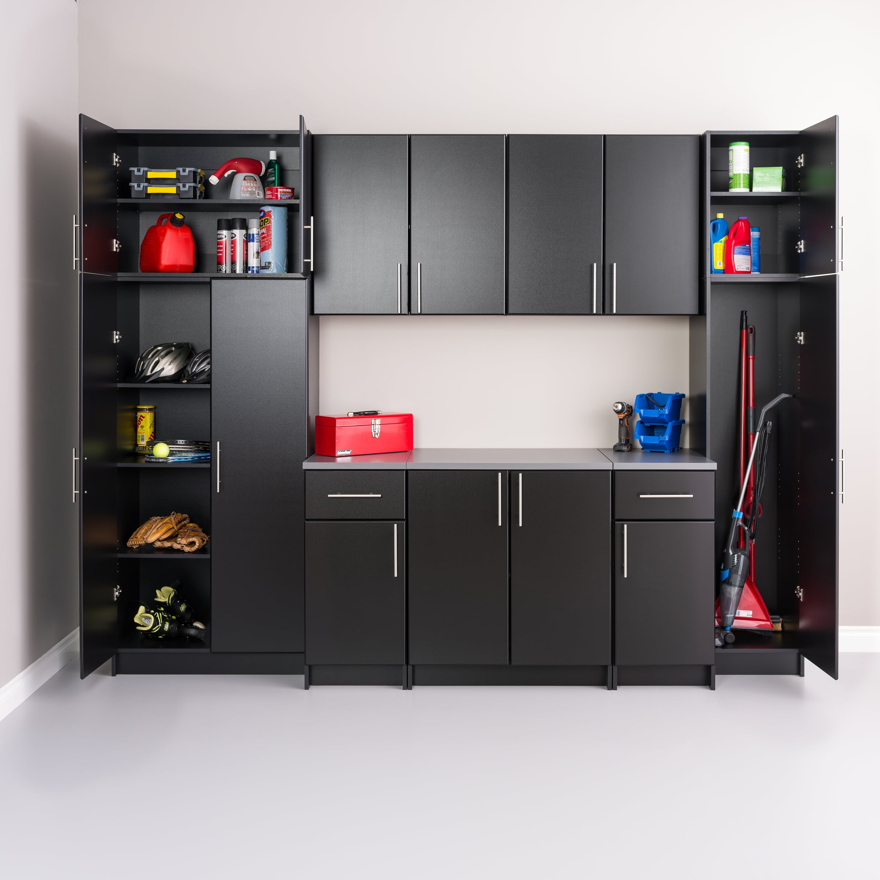 Prepac 1-Shelf Stackable Wall Cabinet, Black