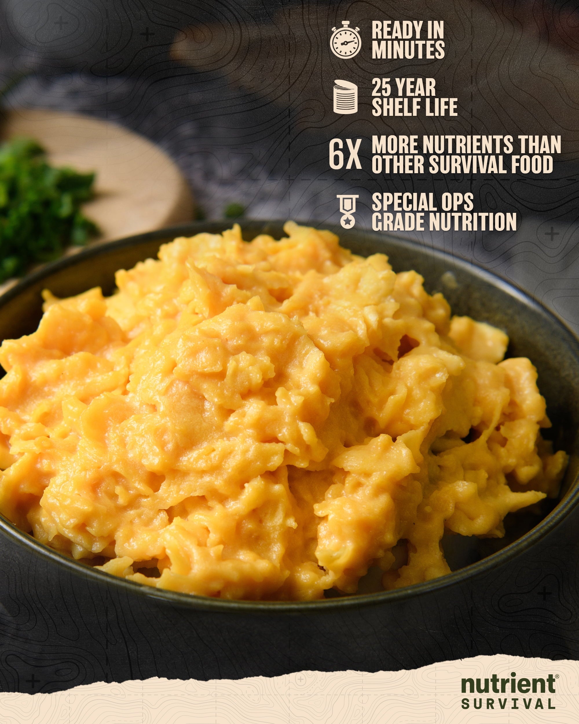 Nutrient Survival Vitamin Powdered Eggs Blend, Freeze Dried Prepper Supplies & Emergency Food Supply, 33 Essential Nutrients, Gluten Free, Shelf Stable Up to 25 Years, One Can, 70 Egg Equivalent