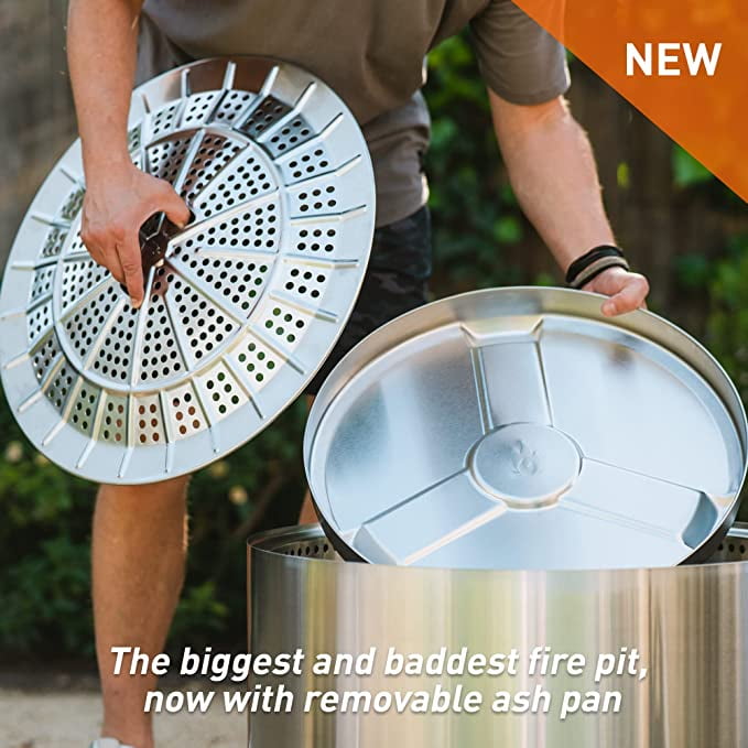 Solo Stove Yukon Essential Bundle 2.0 | Incl. Smokeless Fire Pit, Stand, Lid, Camping Accessories, Portable for Wood Burning, Removable Ash Pan, Stainless Steel, H: 19.8in x Dia: 27in, 40.35lbs