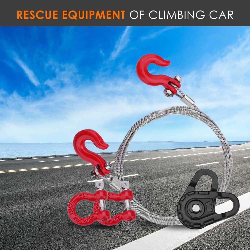 3pcs Rescue Equipment Winch Snatch Block Hook Chain for 1/10 RC Crawler Car