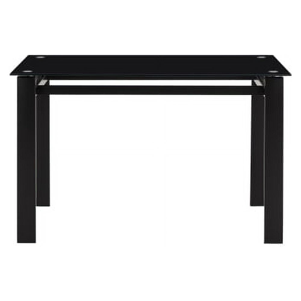 Tansole Dining Table Set 4-Person Dining Set: Glass Table & Metal Chairs