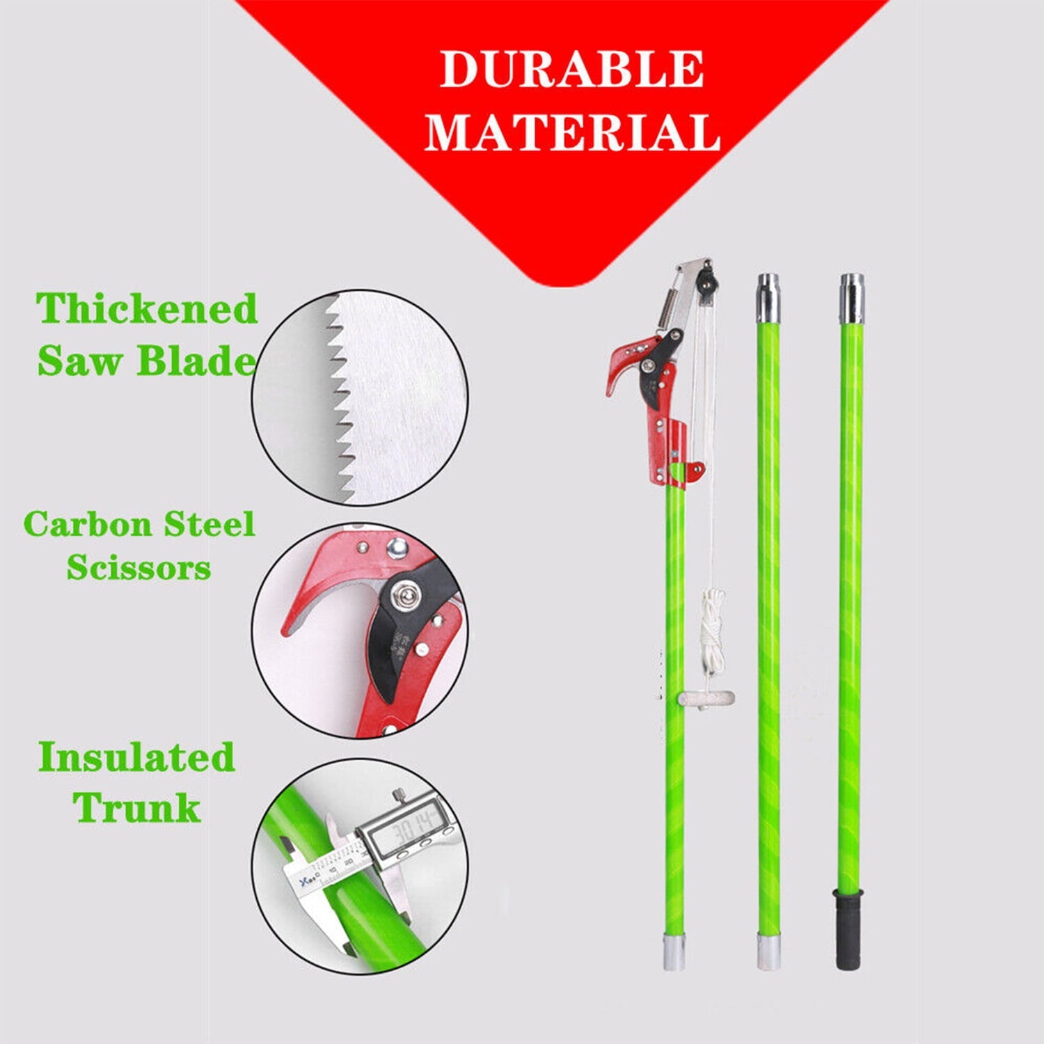 Tree Pole Pruner Garden Tools Manual Tree Saw Scissor 26 feet Tree Pole Pruners for Tree Trimming Sawing and Shearing