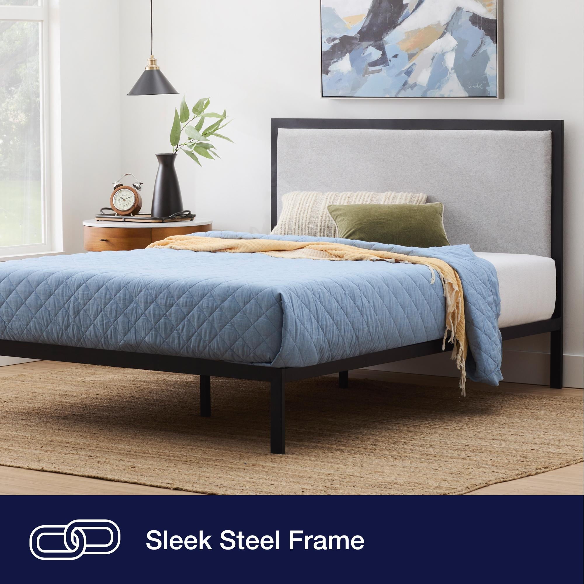 Gap Home Metal Upholstered Bed, Queen, Gray