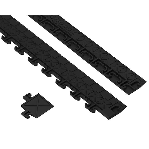 Hidden Black 18 in. W x 18 in. L PVC Interlocking Tile Trim Kit