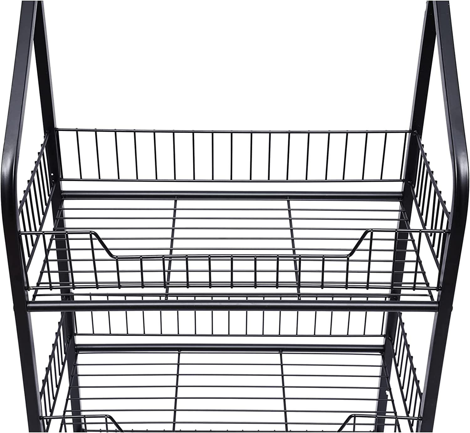 Miumaeov 4 tier Bakers Rack with 5 Metal Hooks,Standing Shelf Units Steel Wire Shelving Metal Steel Heavy Duty Standing Shelf Standing Baker's Racks