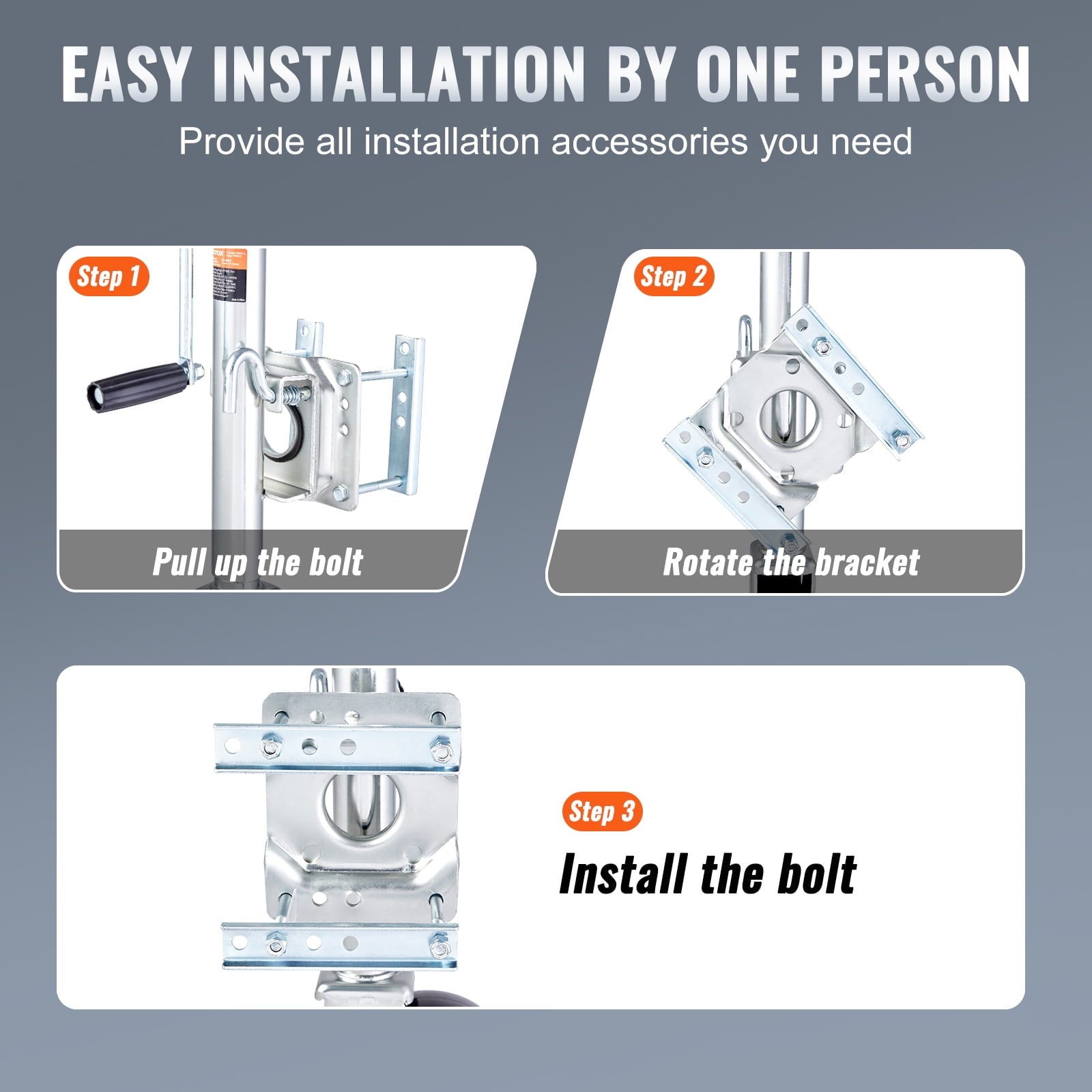 BENTISM Trailer Jack Boat Trailer Jack 32.8 in 1000 lbs with PP Wheel & Handle