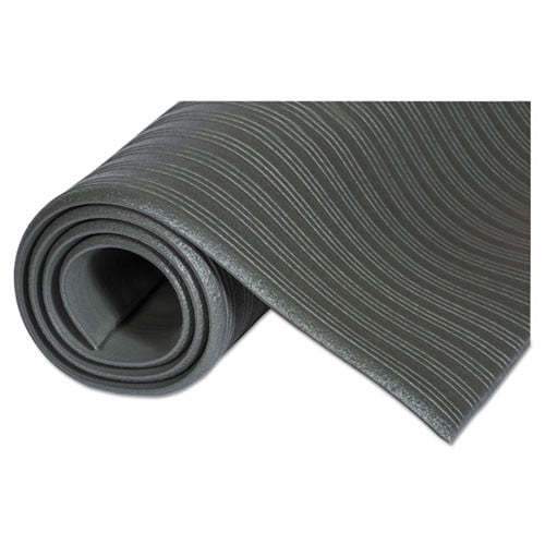 Crown Ribbed Vinyl Anti-Fatigue Mat, 24 x 36, Black -CWNFL2436BK