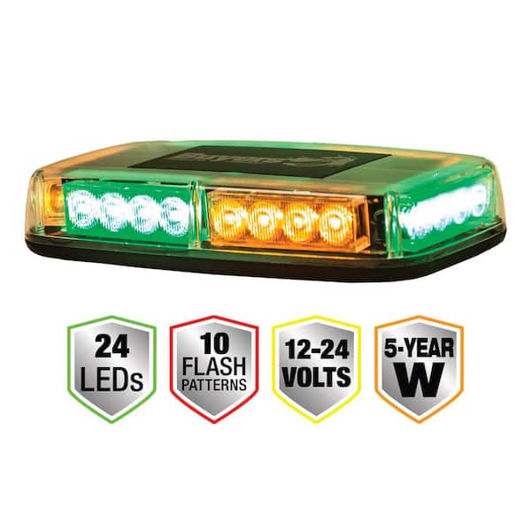 LED Rectangular Amber/Green Mini Lightbar