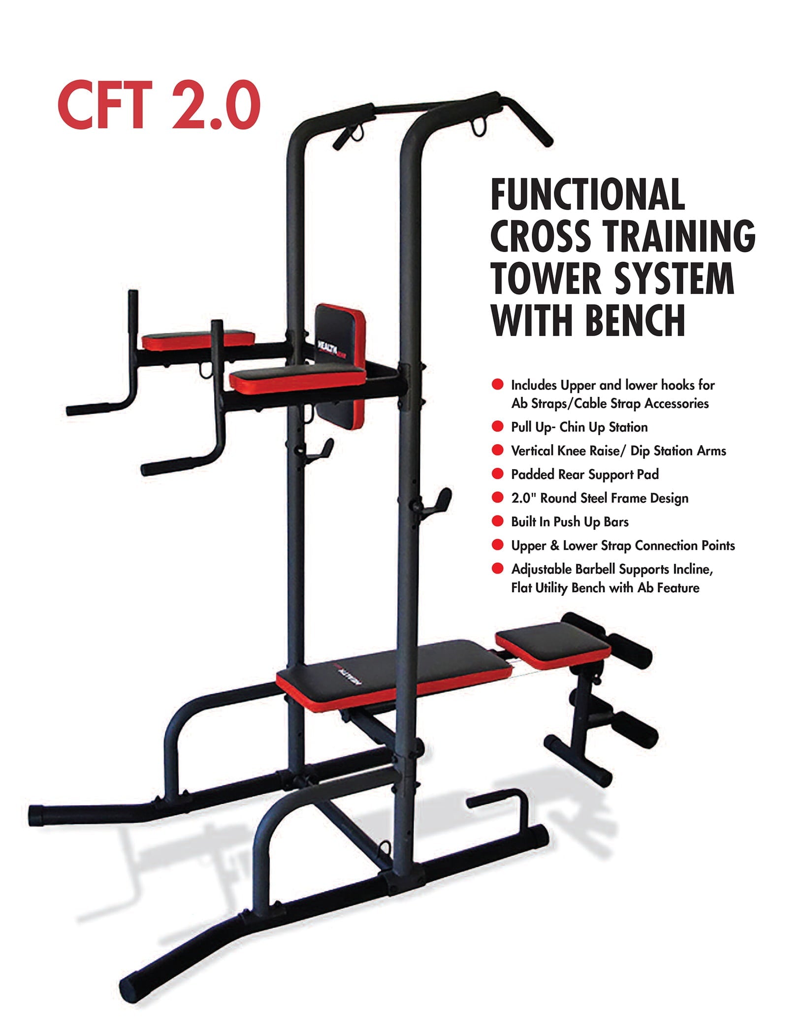 Health Gear's Cross Training Tower Bench System, CFT 3.0, Black Home Gyms