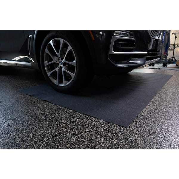 6ft. W x 4 ft. 10 in. L Charcoal Commercial/Residential Polyester Garage Flooring Maintenance Mat