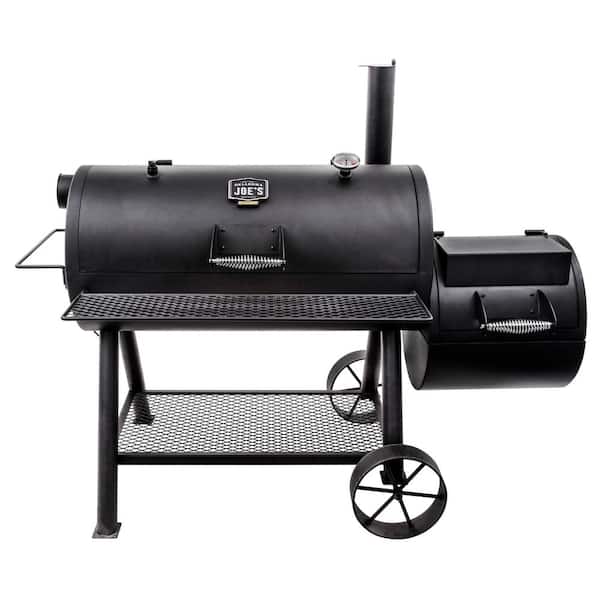 Longhorn Reverse Flow Offset Charcoal Smoker Grill in Black with 1,060 sq. in. Cooking Space