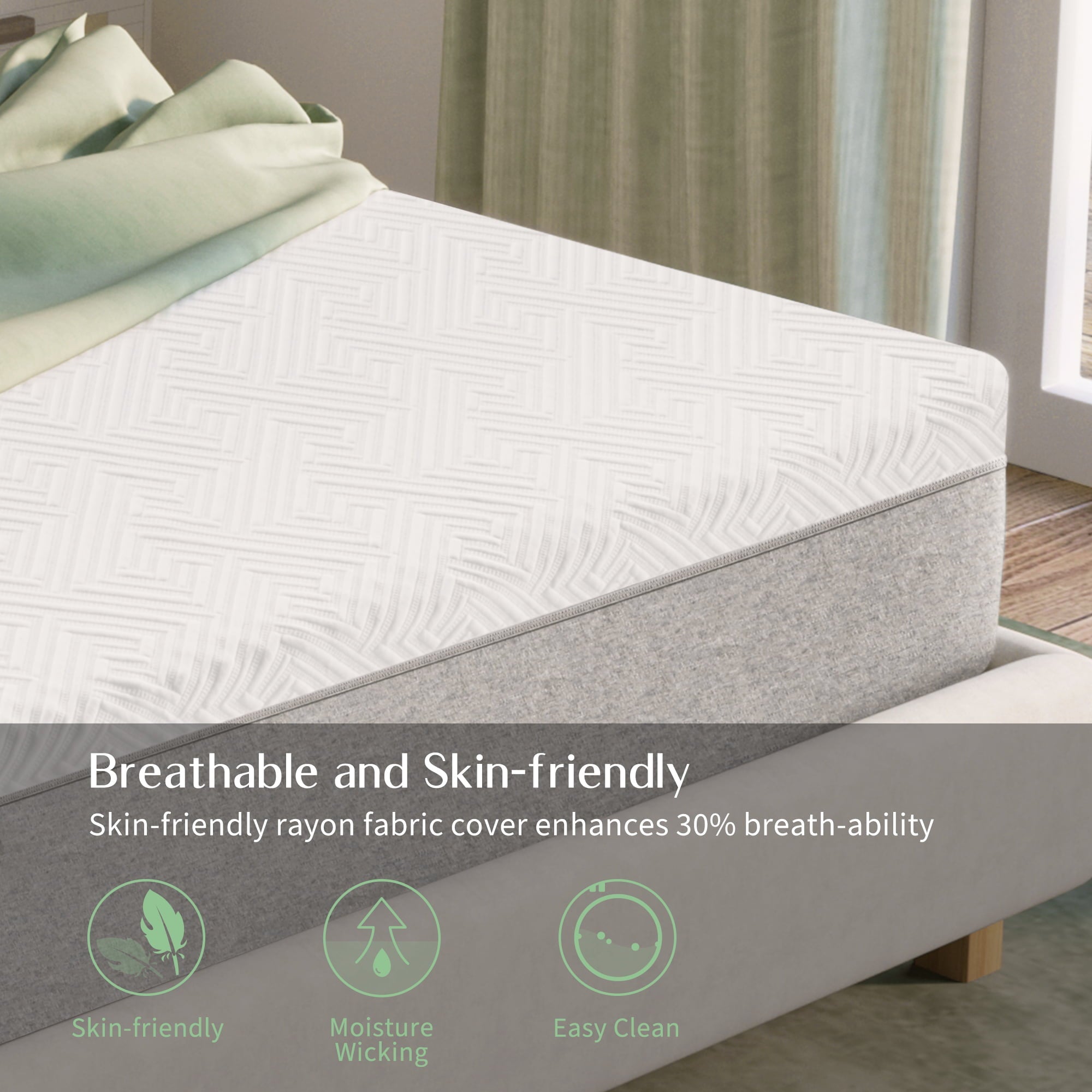 12 inch Cooling Gel Memory Foam Mattress-in-a-Box, Twin Mattress