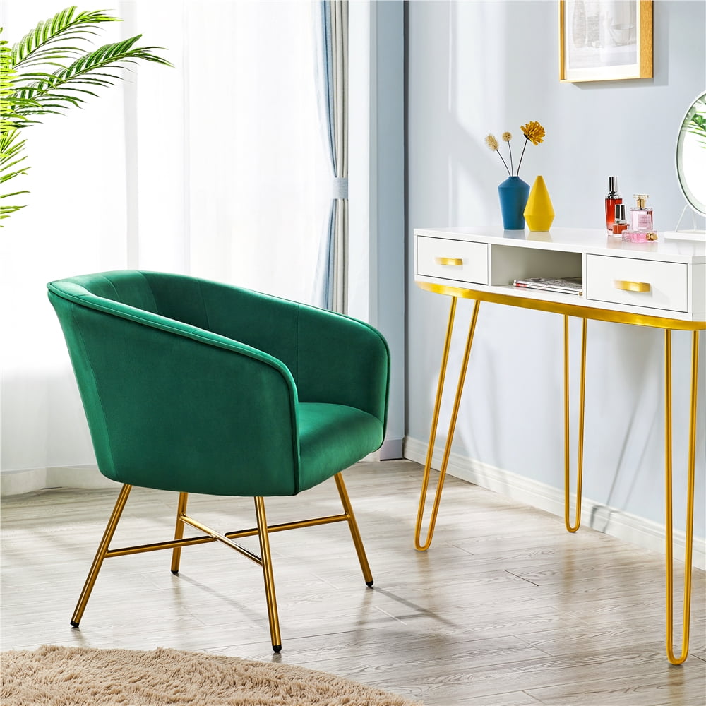 Alden Design Velvet Club Accent Chair, Green