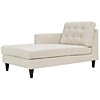 Modway Empress Left-Arm Upholstered Fabric Chaise in Beige
