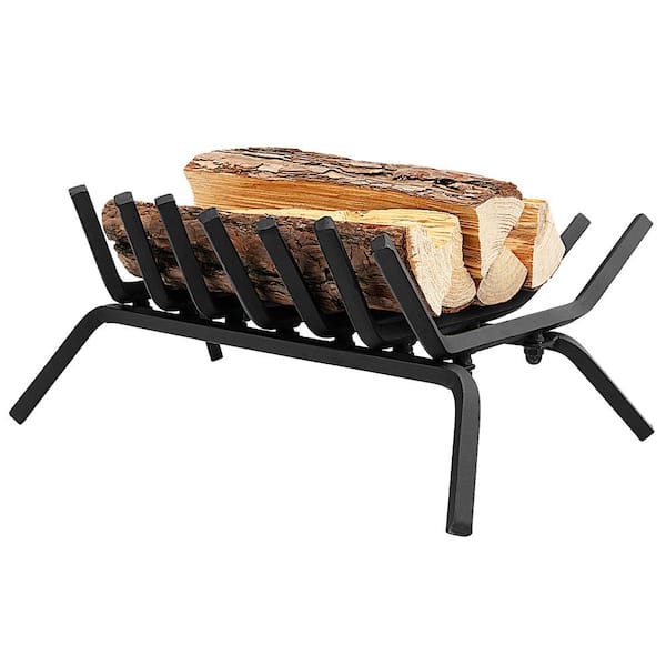 18 in. Fireplace Log Grate Heavy-Duty Steel Firewood Burning Rack Holder