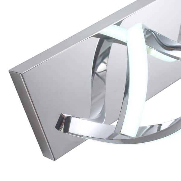23.6 in. 2-Light Vanity Light LED Modern DNA Design Wave Chrome Bathroom LED