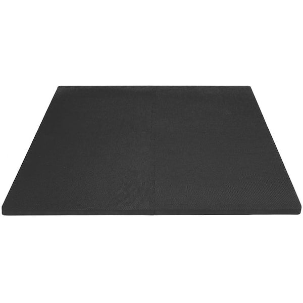 Extra Thick Exercise Puzzle Mat Black 24 in. x 24 in. x 1 in. EVA Foam Interlocking Anti-Fatigue (6-pack) (24 sq. ft.)