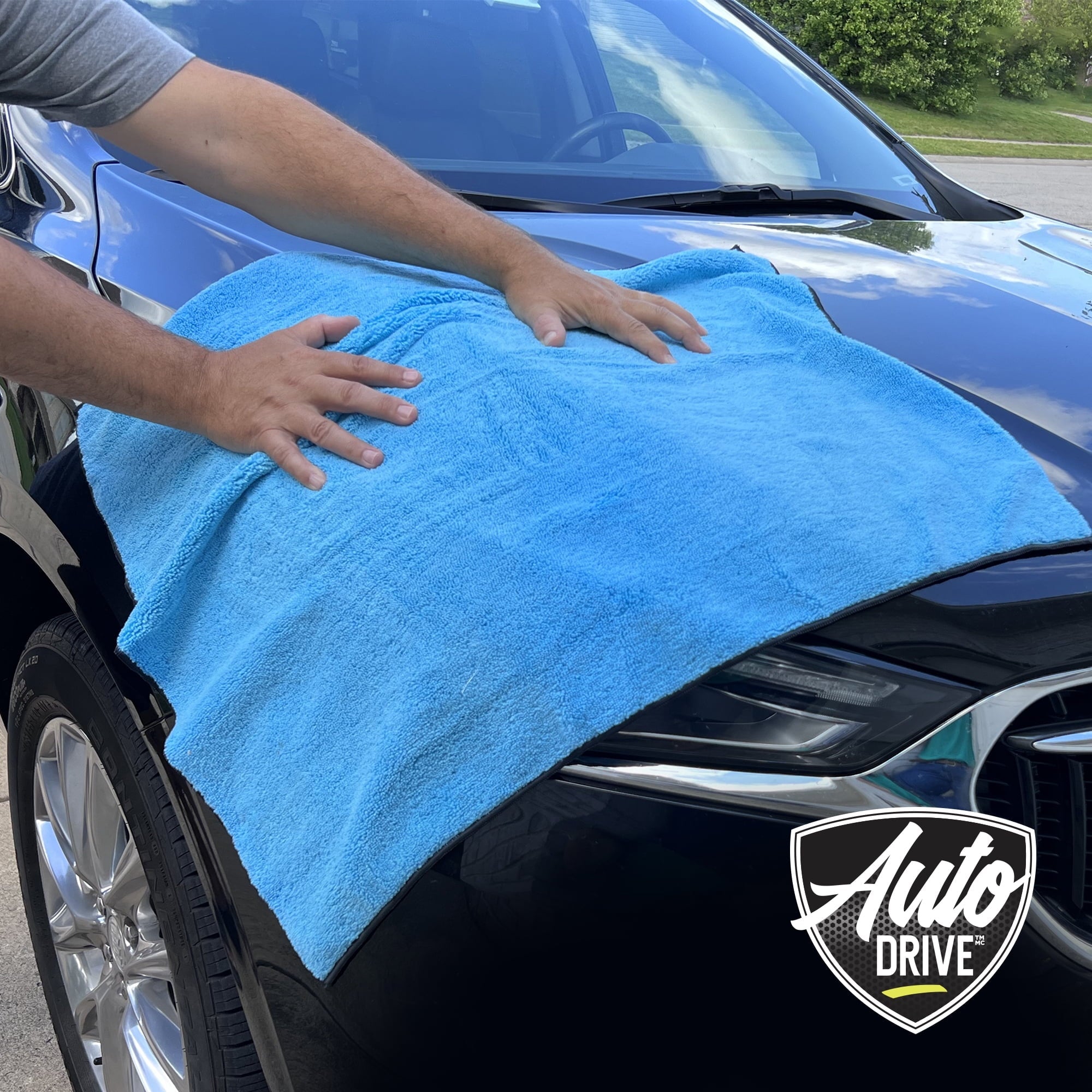 Auto Drive Large Microfiber Car Drying Towel 6SQFT, Super Absorbent, Blue