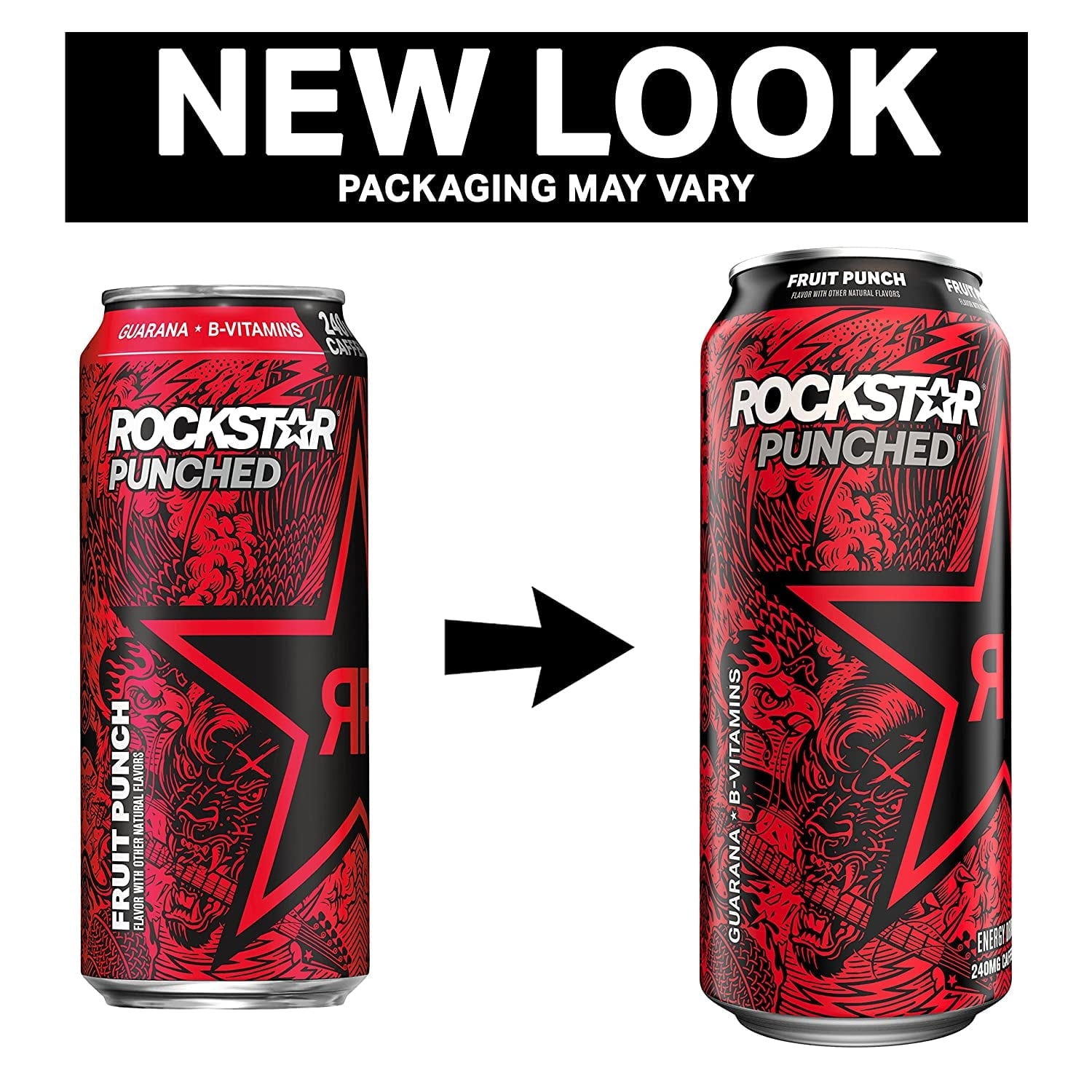Rockstar Punched Fruit Punch Energy Drink, 16 oz Can