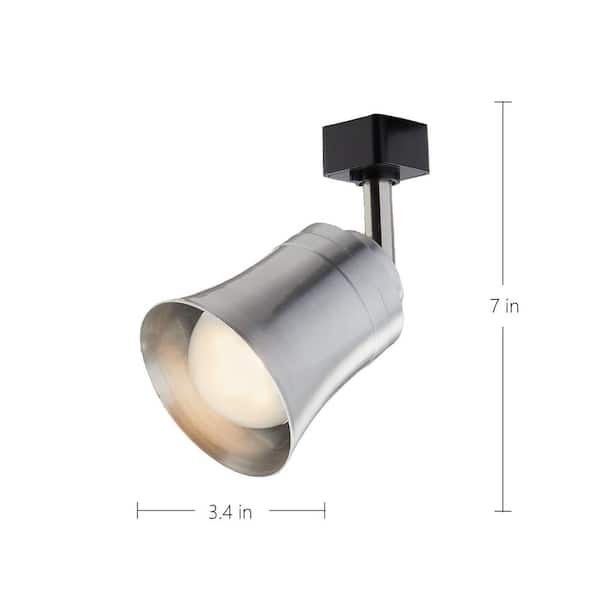Flared Brushed Nickel Integrated LED Linear Track Step Head