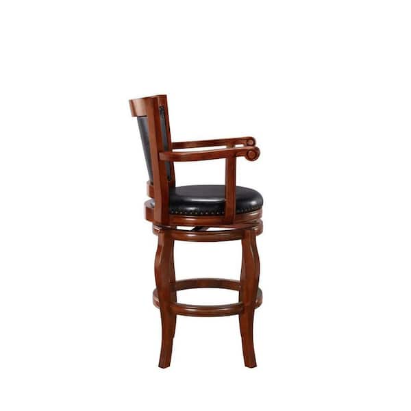 Jones 45 in. High Back Wood 29 in Barstool in Cherry
