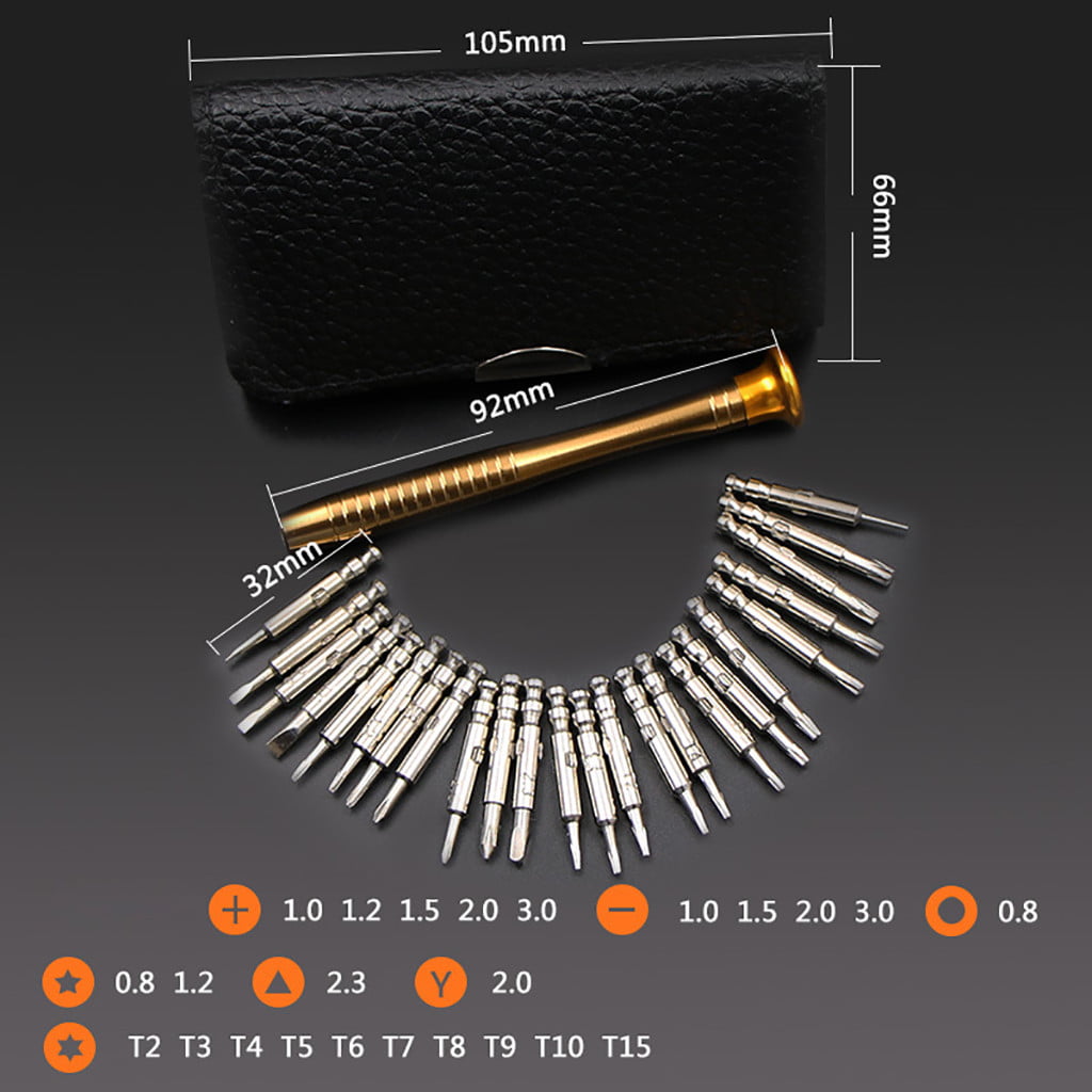PUIYRBS Small Screwdriver Set for Electronics 25 Pc Small Mini Precision Screwdriver Set Watch Jewelry Electronic Repair Tool