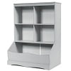 Costway 3-Tier Children's Multi-Functional Bookcase Toy Storage Bin Floor Cabinet White