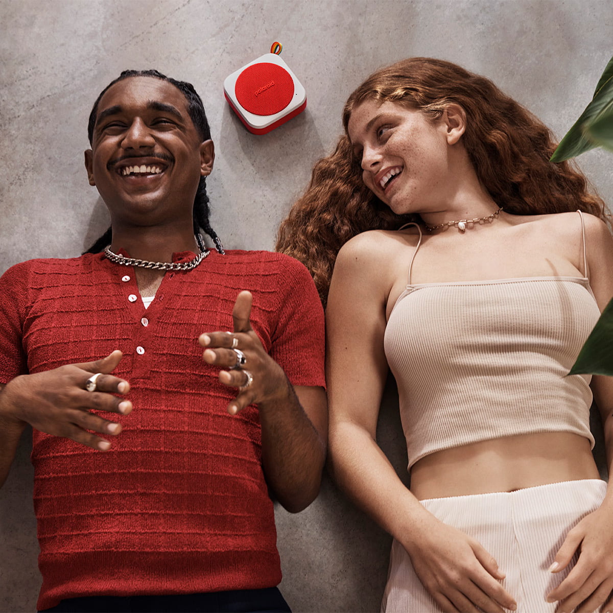 Polaroid P1 Portable Bluetooth Speaker with Carabiner (Red & White)