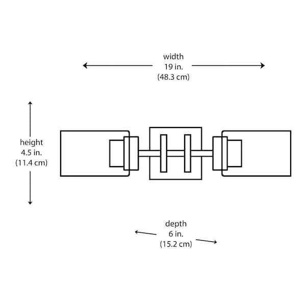 Westerling 19 in. 2-Light Brushed Nickel Linear Bathroom Vanity Light Fixture with Clear Glass Shades