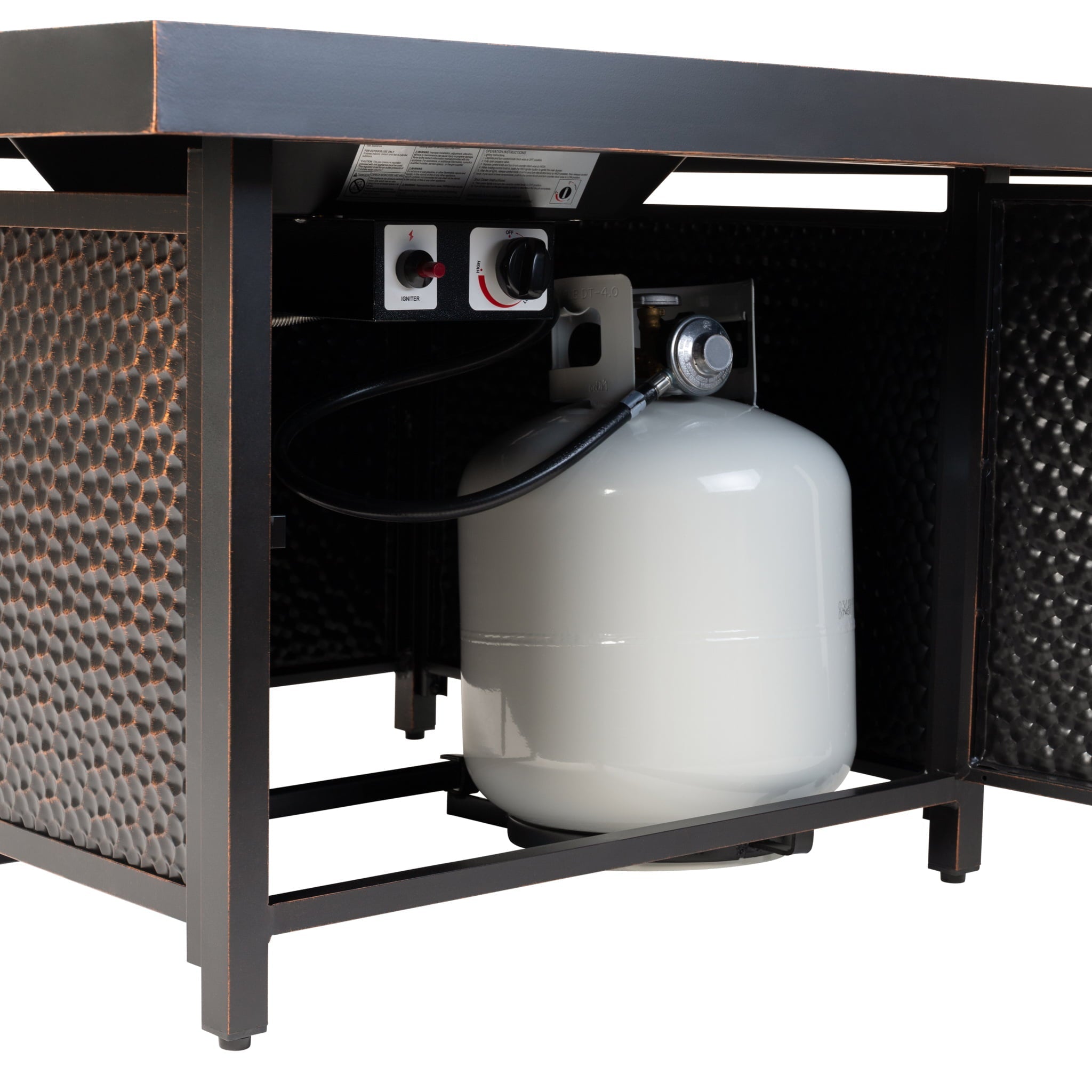 Fire Sense Weyland Square Aluminum Propane Gas Fire Pit