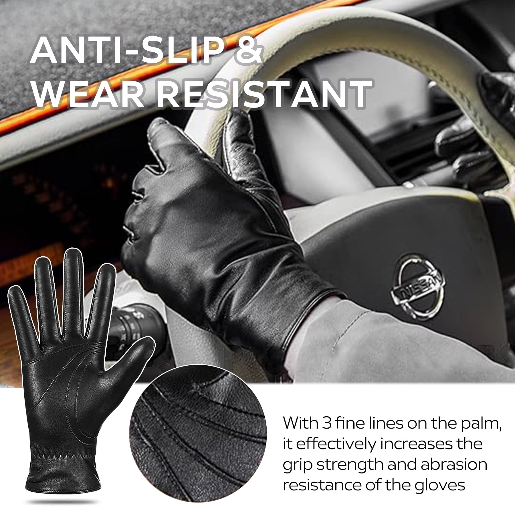 Whiteleopard Women's Winter Sheepskin Leather Gloves with Thermal Cashmere Lining - Stylish Touchscreen Driving Gloves