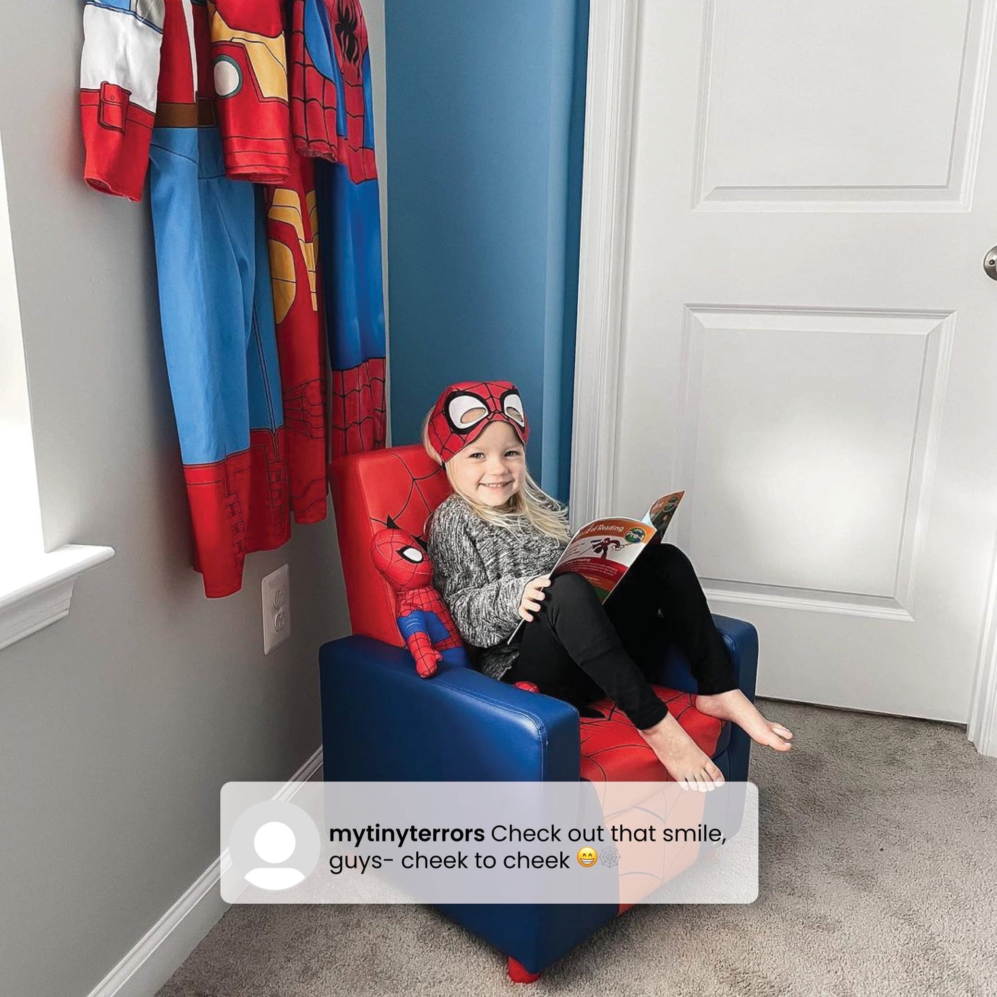Spider-Man High Back Upholstered Chair by Delta Children