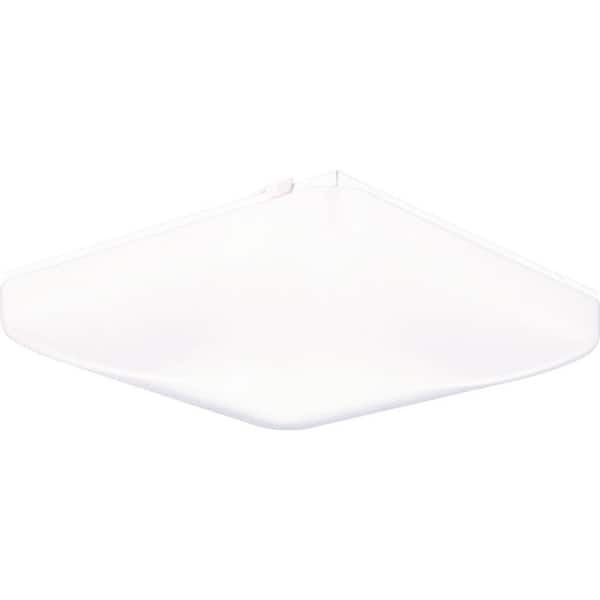 15 in. White LED Low-Profile Residential Square Flush Mount
