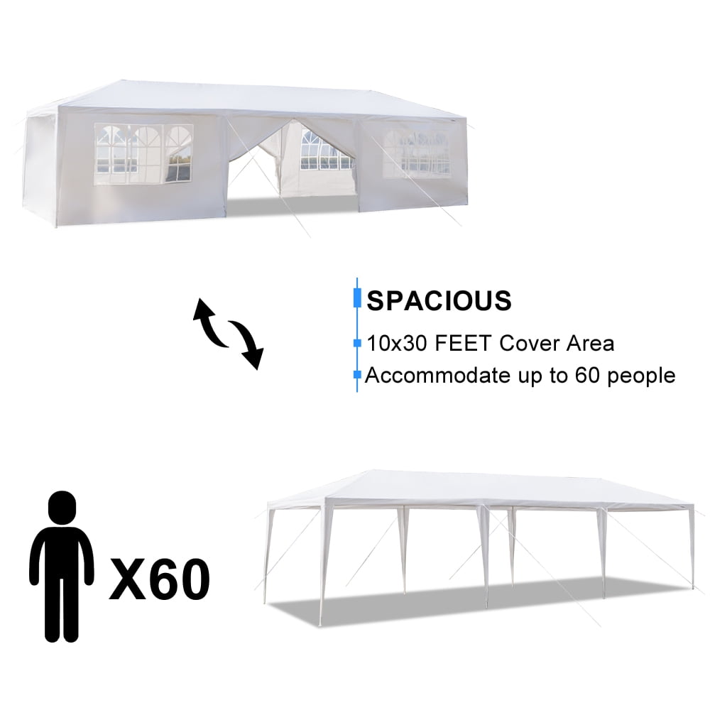 Ktaxon 10' X 30' Canopy Tent with 8 Side Walls for Party Wedding Camping and BBQ