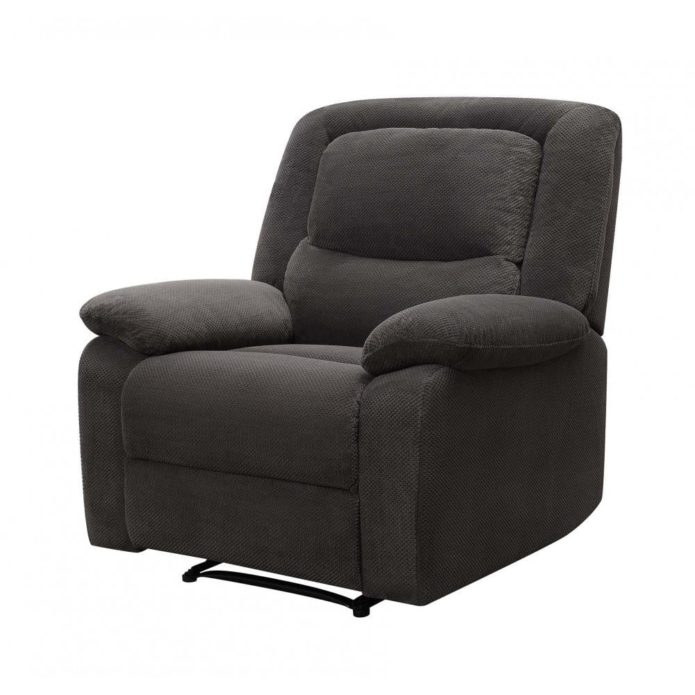 Serta Push-Button Power Recliner with Deep Body Cushions, Gray Fabric