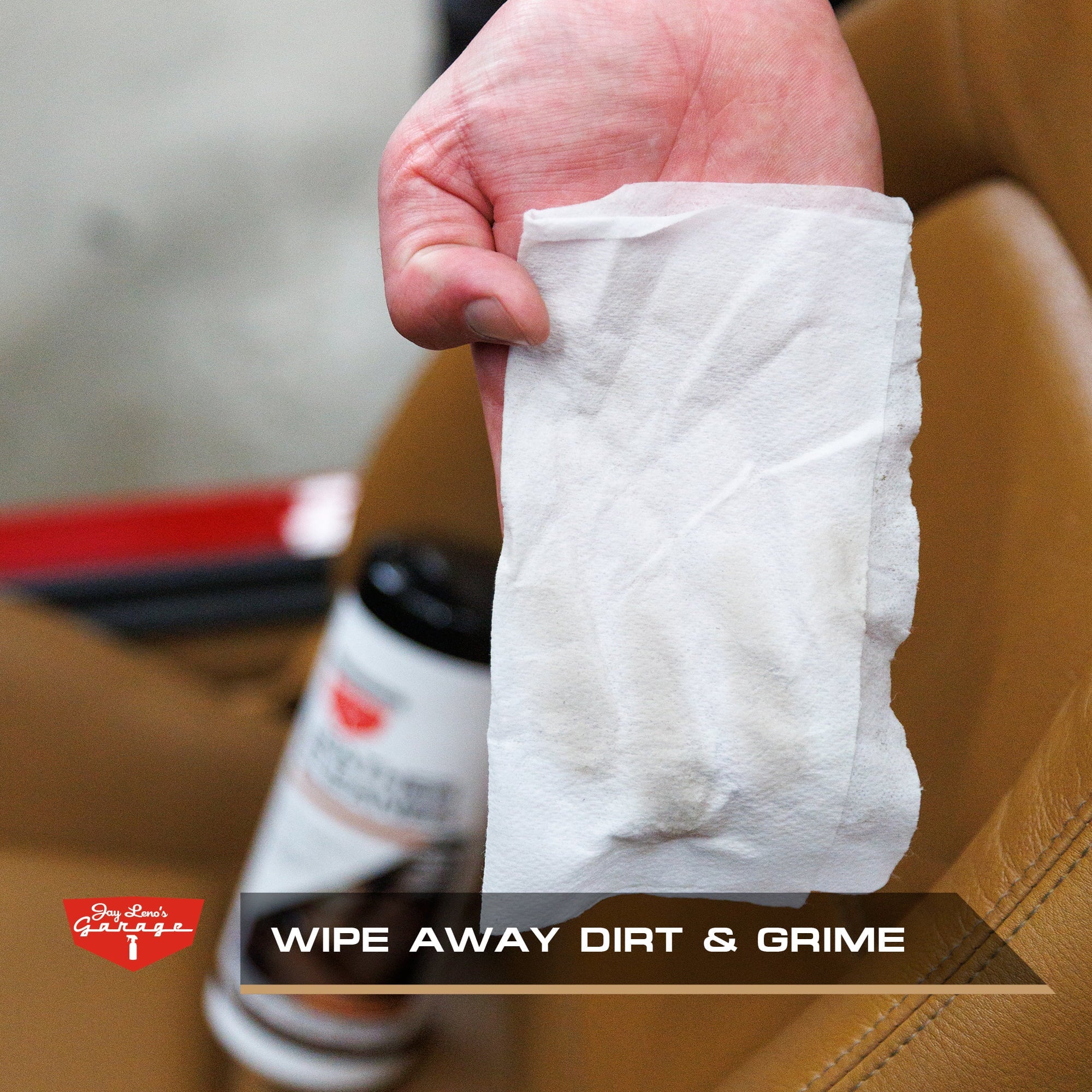 Jay Leno's Garage Leather Cleaner Wipes (30 Count) - Clean & Protects Car Leather Surfaces
