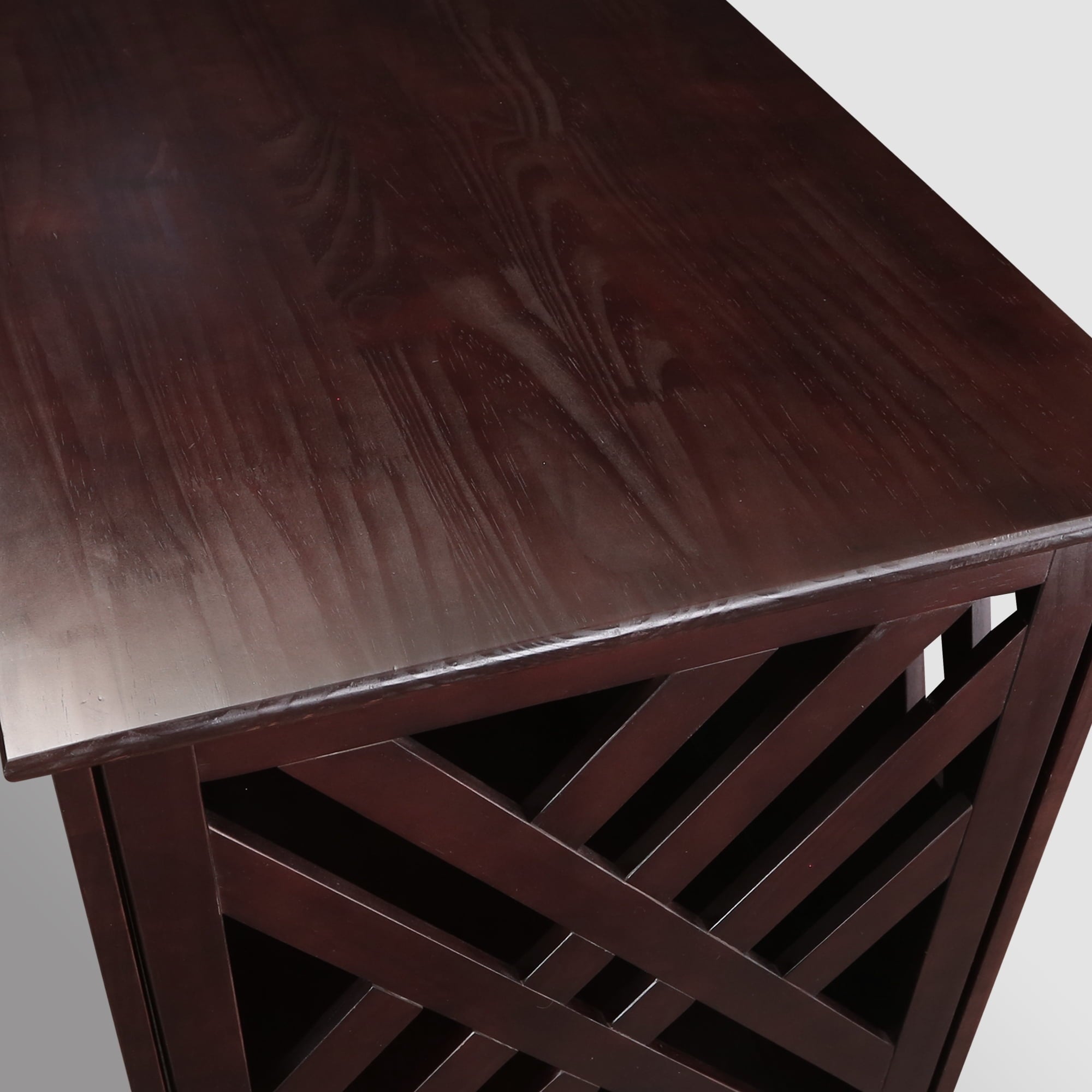 Casual Home Modern Lattice Wooden Pet Crate End Table, Espresso, Medium, 33