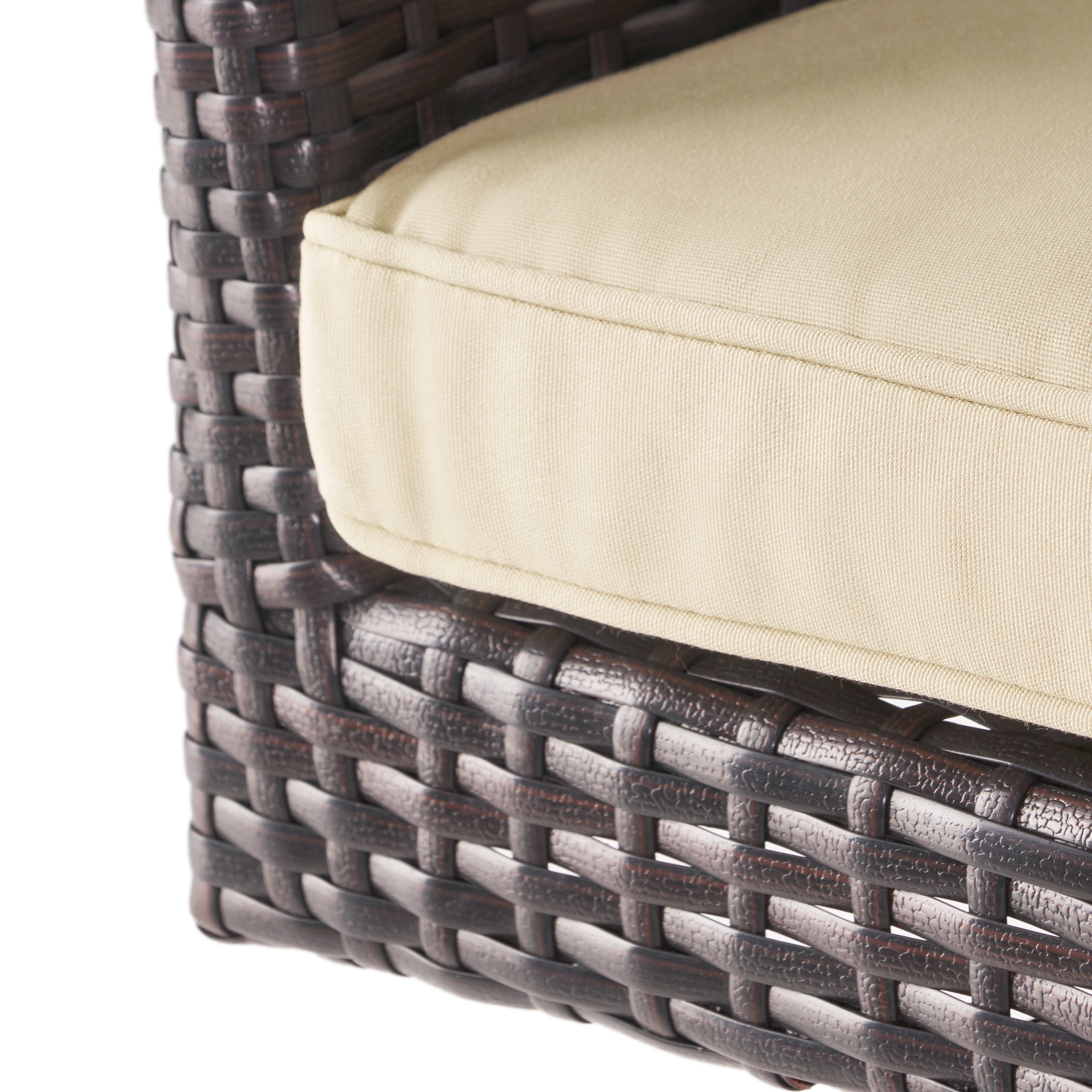 Brown Wicker Swivel Armed Barstool