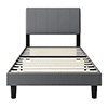 PAPROOS Upholstered Twin Bed Frame, New Upgraded Fabric Platform Bed with Headboard, Strong Wooden Slats Support, Single Bed Frame for Kids Boys Girls, Holds 300lbs, No Box Spring Needed, Gray