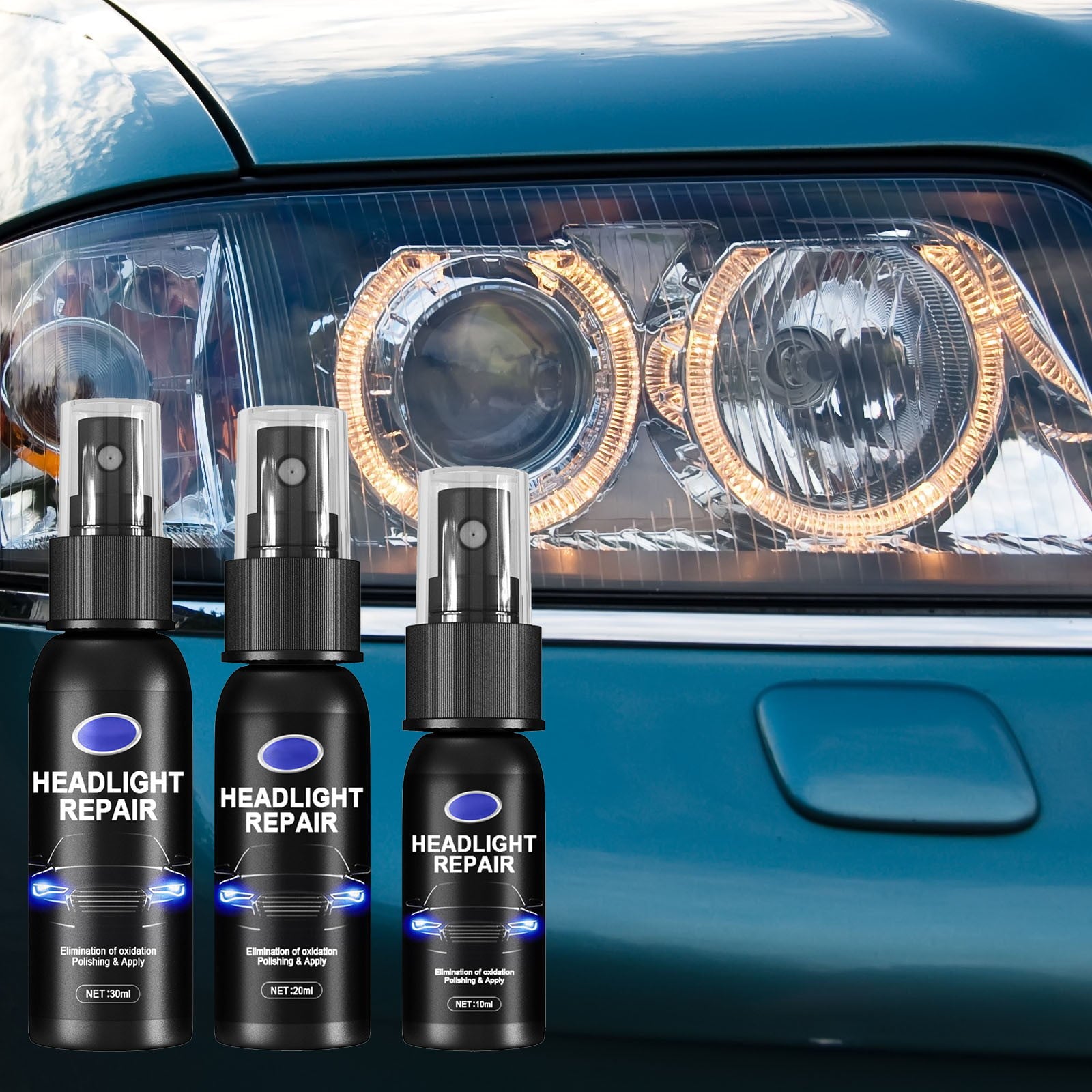 CLZOUD Car Care Repair 1 Bottle of Headlight Spray Car Headlight Scratch Agent Polishing Lampshade Headlight Kit Liquid Polish Renewals 30ml