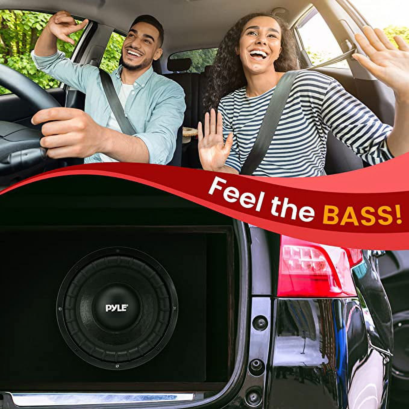 Pyle Slim Subwoofer Box System 500 Watts High Powered 10-inch Woofers with a Non-Pressed Paper Cone