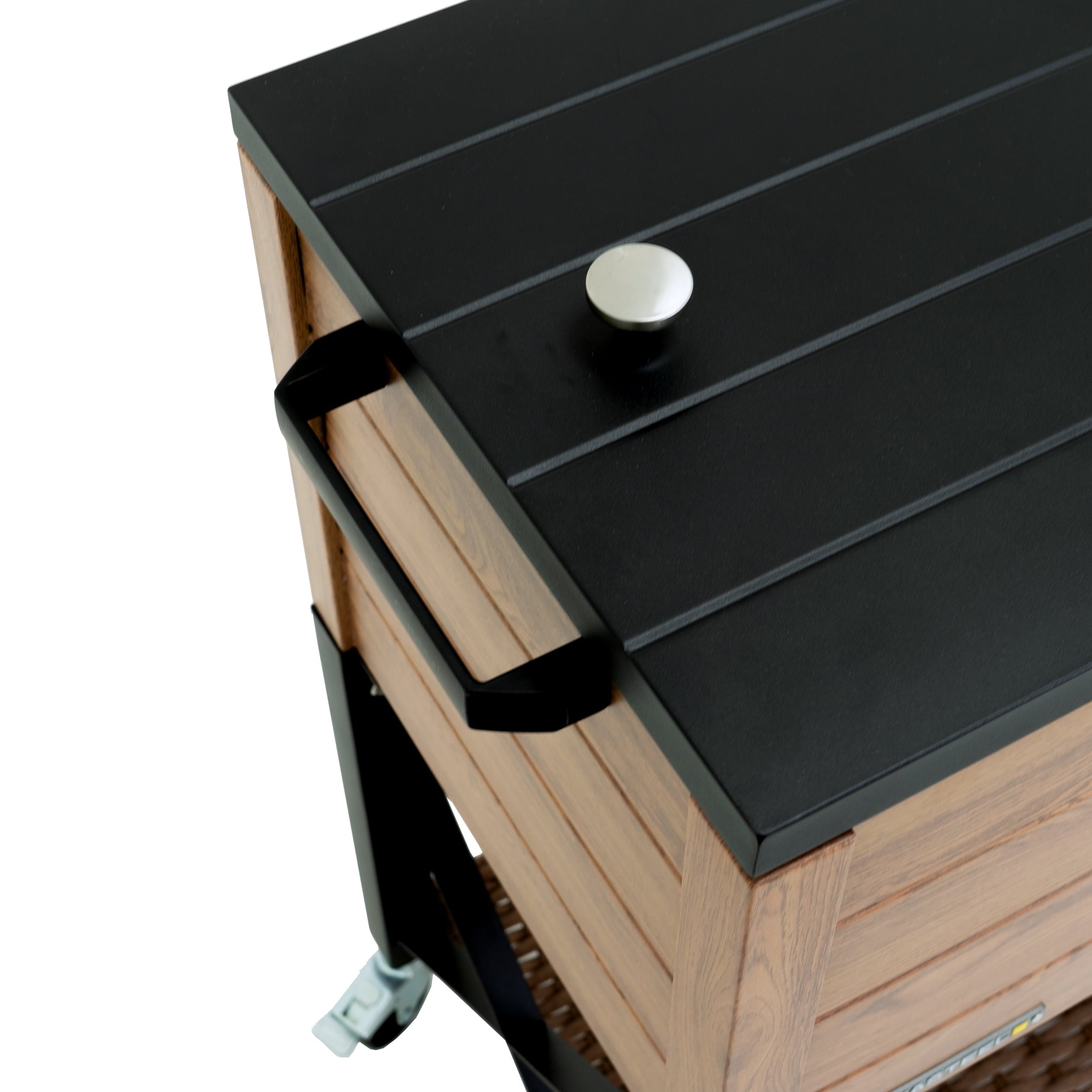 Permasteel 80-Qt Oak Wood Style Patio Cooler with Wicker Bottom