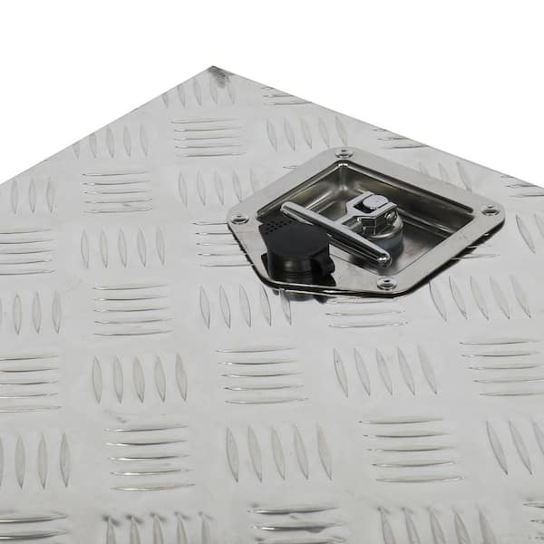 30 in. Silver Diamond Plate Aluminum Underbody Truck Tool Box Double Lock with Key