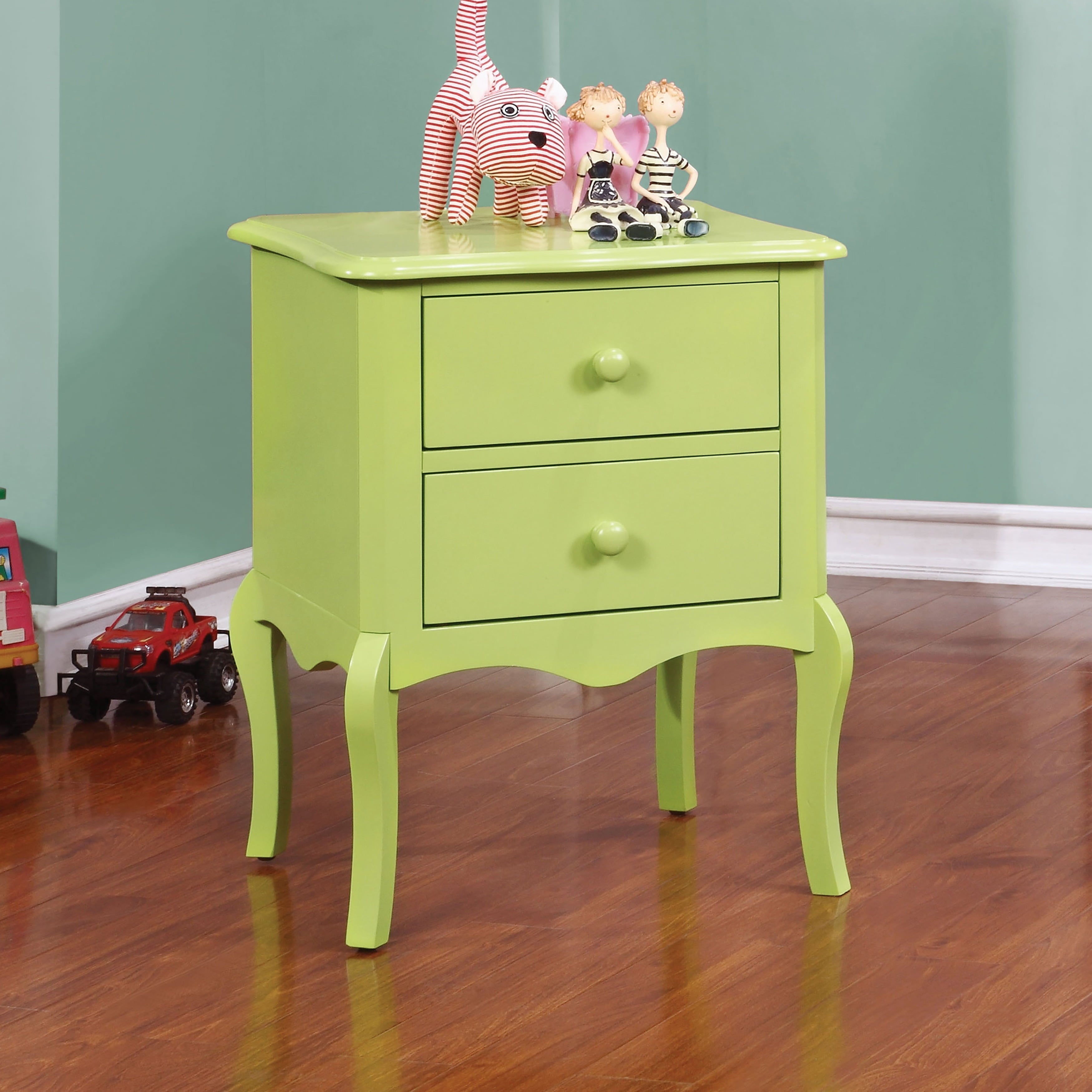 Furniture of America Hoa Traditional Solid Wood 2-Drawer Nightstand by  Blue Painted, Wood Finish