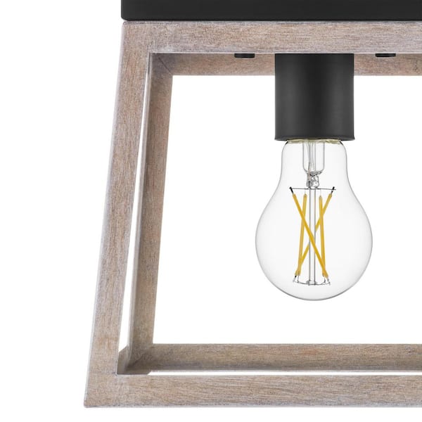 Burkepoint 8.25 in. 1-Light Woodgrain Flush Mount