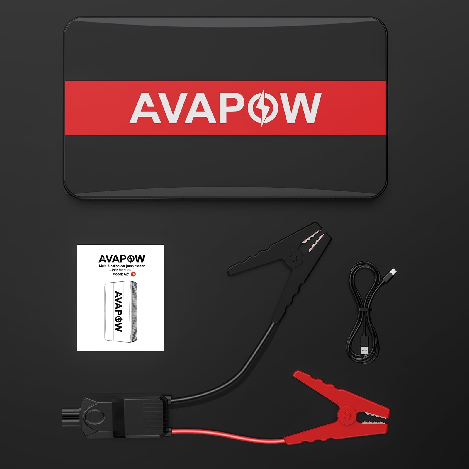 AVAPOW Car Jump Starter - 1000A Peak 12V Battery Jump Starter (up to 7.0L Gas) Booster Pack - Power Bank with Built-in LED Light