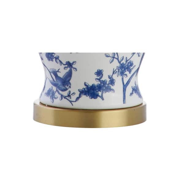 Penelope 22 in. Blue/White Chinoiserie Table Lamp