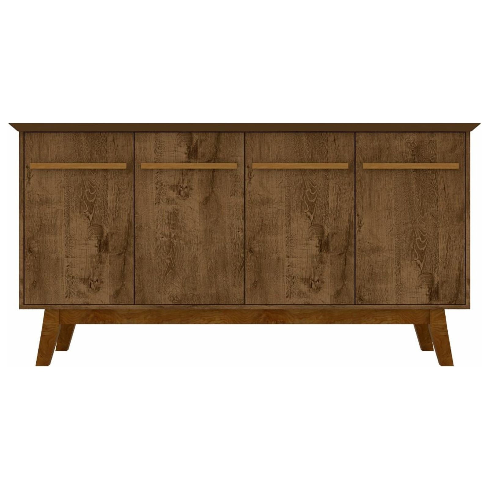 Manhattan Comfort 232BMC82 Yonkers Sideboard with Solid Wood Legs & 2 Cabinets in Black & Cinnamon, 33.07 x 62.99 x 14.96 in.