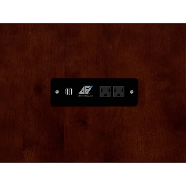 Hamilton Full Walnut Murphy Bed Chest with Memory Foam Folding Mattress Built-in Charging Station and Storage Drawer