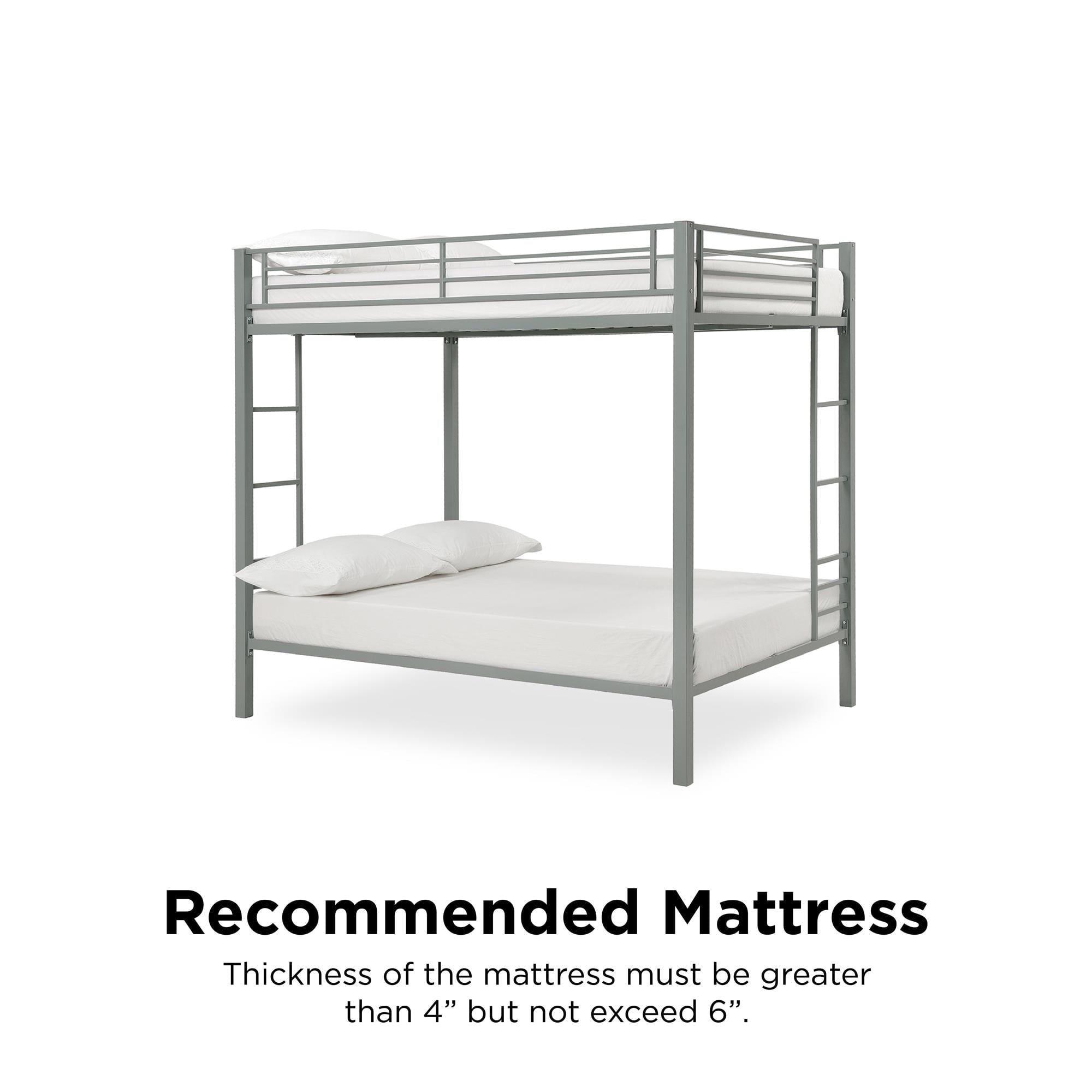 DHP Sidney Full over Full Metal Bunk Bed, Silver